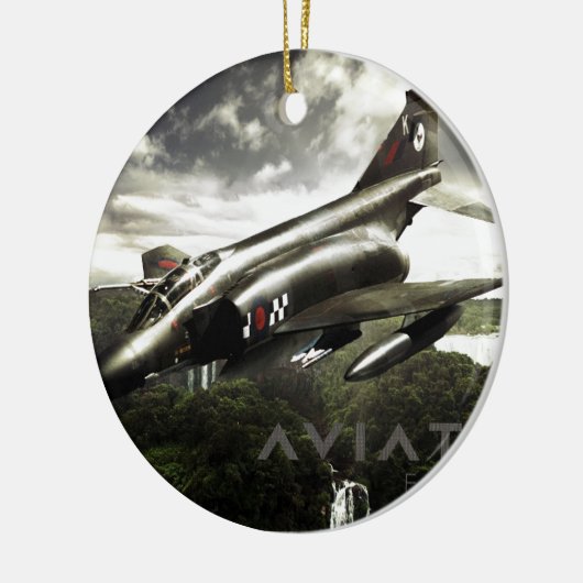 Kampfflugzeug des Phantom-F-4 Keramikornament (Links)