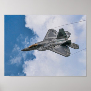 Kampfflugzeug des Raubvogel-F-22 Poster