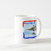 Kampfflugzeug des Raubvogels F22 Kaffeetasse (VorderseiteRechts)