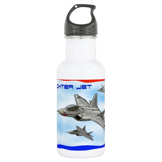 Kampfflugzeug des Raubvogels F22 Trinkflasche (Vorderseite)