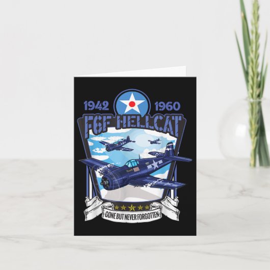 Kampfflugzeug F6f Hellcat aus dem Zweiten Weltkrie Karte (Vorderseite)