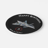 Kampfflugzeug-Geburtstag des Raubvogel-F-22 mit Pappteller (Schrägansicht)