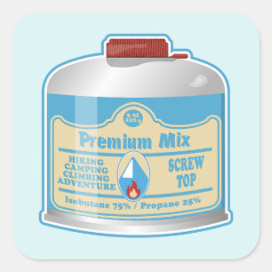 Kampfflugzeug-Kanister-Propan-Isobutan Quadratischer Aufkleber