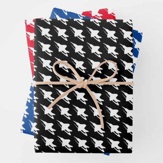 Kampfflugzeug-Papierblätter Geschenkpapier Set (Beispiel)