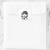 Kampfflugzeug Quadratischer Aufkleber (Tasche)