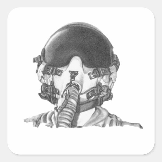 Kampfflugzeug Quadratischer Aufkleber (Vorderseite)