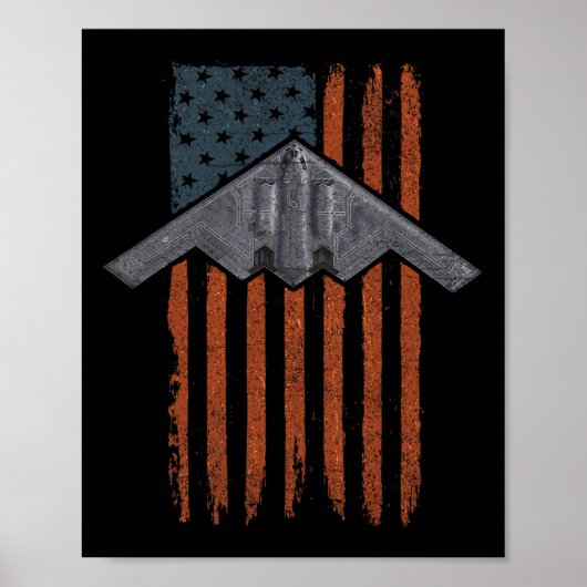 Kampfflugzeug und B-2 Spirit Bomber Patriotische K Poster (Vorne)
