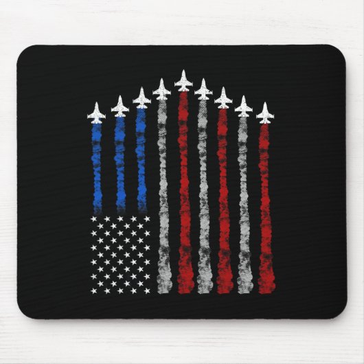 Kampfflugzeug USA-Flagge 4. Juli Patrioti Mousepad (Vorne)