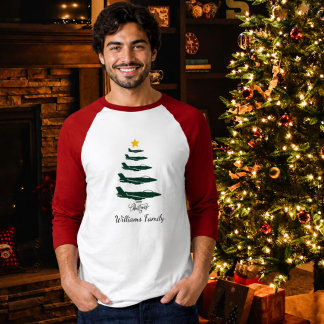 Kampfflugzeug Weihnachtsbaum Familie passende Hemd T-Shirt