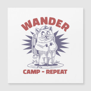 Kampfflugzeug-Wiederholung - Vintager Katzencamper Magnetkarte
