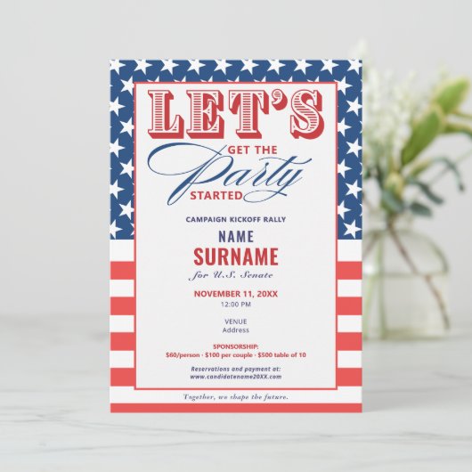 Kampfflugzeug zur politischen Mittelbeschaffung im Einladung (Stehend Vorderseite)