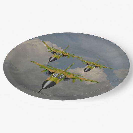 KAMPFFLUGZEUGE PAPPTELLER (Schrägansicht)