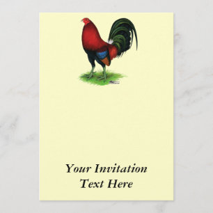 Kampfhahn:  Dunkelrot Einladung