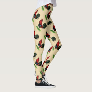 Kampfhahn:  Dunkelrot Leggings