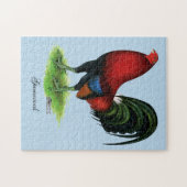 Kampfhahn:  Dunkelrot Puzzle (Horizontal)