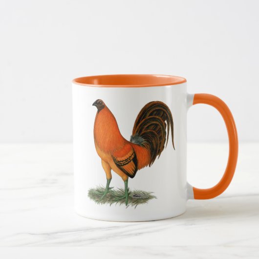 Kampfhahn Ginger Red Hahn Tasse (Rechts)