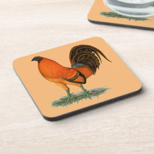 Kampfhahn Ginger Red Rooster Untersetzer