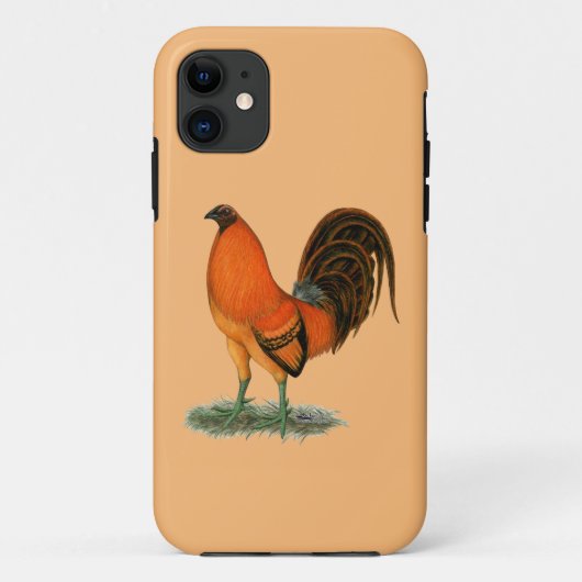 Kampfhahn-Ginger-Rot-Hahn Case-Mate iPhone Hülle (Rückseite)