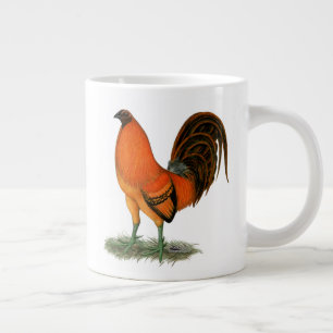 Kampfhahn-Ginger-Rot-Hahn Jumbo-Tasse