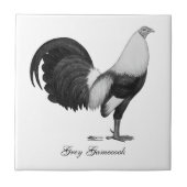 Kampfhahn-Grau Duckwing Fliese (Vorderseite)