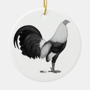 Kampfhahn Grau Duckwing Keramikornament