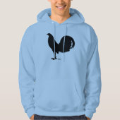 Kampfhahn-Hahn-Silhouette Hoodie (Vorderseite)