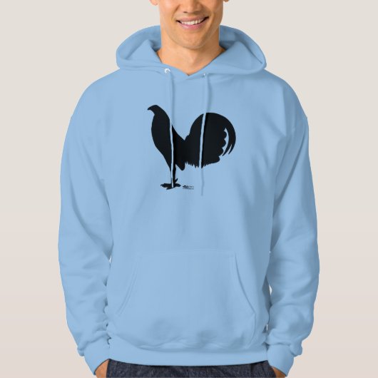 Kampfhahn-Hahn-Silhouette Hoodie (Vorderseite)