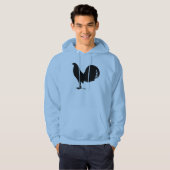 Kampfhahn-Hahn-Silhouette Hoodie (Vorne ganz)