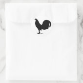 Kampfhahn-Hahn-Silhouette Runder Aufkleber (Tasche)