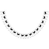 Kampfhahn-Hahn-Silhouette Wimpelkette (Alle)