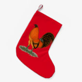 Kampfhahn-Ingwer-Rot-Hahn Kleiner Weihnachtsstrumpf (Vorderansicht (hängend))