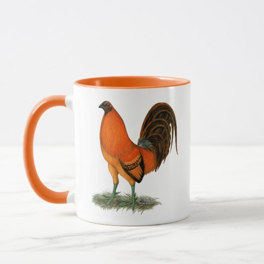 Kampfhahn-Ingwer-Rot-Hahn Tasse (Links)