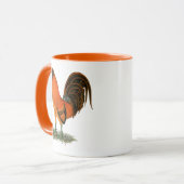 Kampfhahn-Ingwer-Rot-Hahn Tasse (Vorderseite Links)