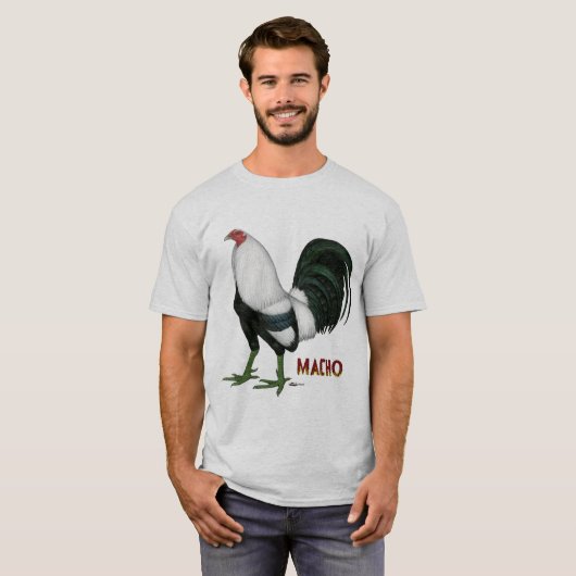 Kampfhahn-Macho Duckwing T-Shirt (Vorne ganz)