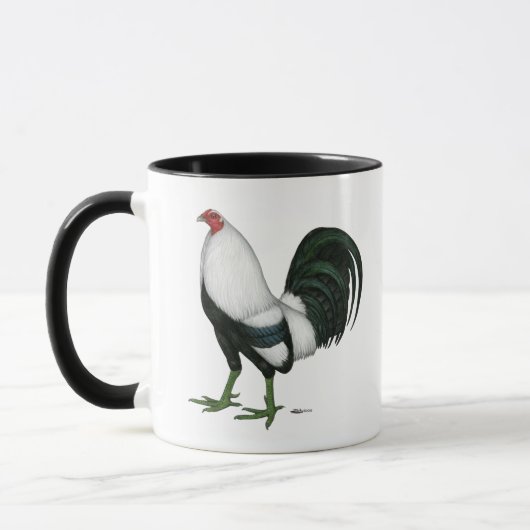 Kampfhahn silbernes Duckwing Tasse (Links)