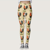 Kampfhahn-Wheaten Hahn Leggings (Vorderseite)