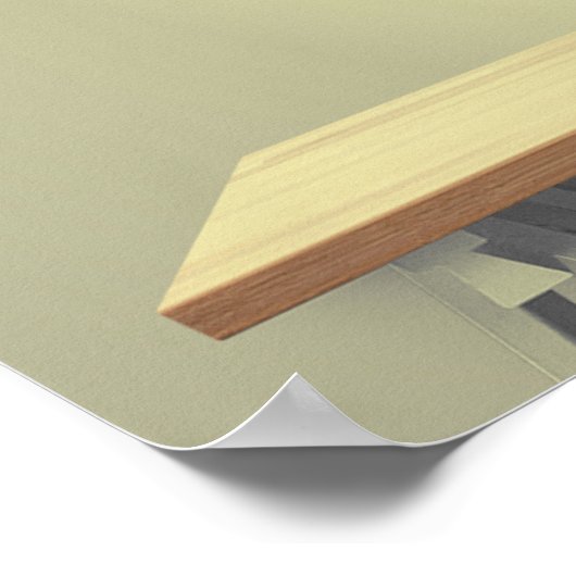 Kampfhelm und Handschuhe am Tisch Poster (Ecke)