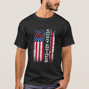 Kampfingenieur störte amerikanische Flagge U Milit T-Shirt