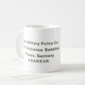 Kampfinsigna-Patch für die 72. Ordnance - gedämpft Kaffeetasse (Vorderseite Links)