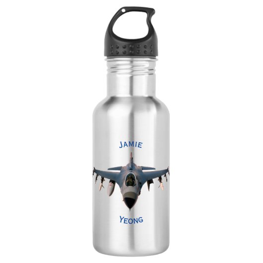Kampfjet Edelstahlflasche (Vorderseite)