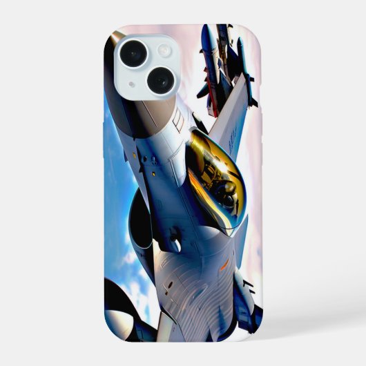 Kampfjet fliegt hoch iPhone 15 hülle (Rückseite)