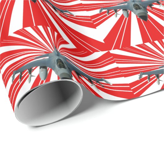 Kampfjet Geschenkpapier (Rolleneckpunkt)