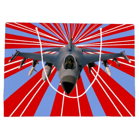Kampfjet Große Geschenktüte (Rückseite)
