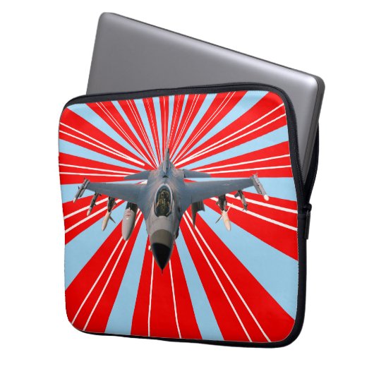 Kampfjet Laptopschutzhülle (Vorderseite Links)