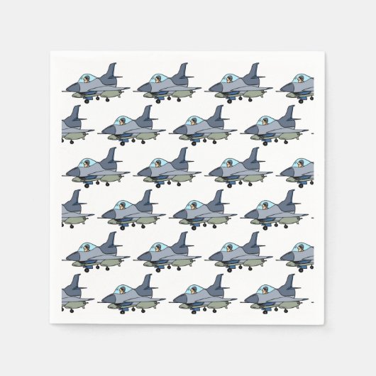 Kampfjet Militärflugzeuge Geburtstag Serviette (Vorderseite)
