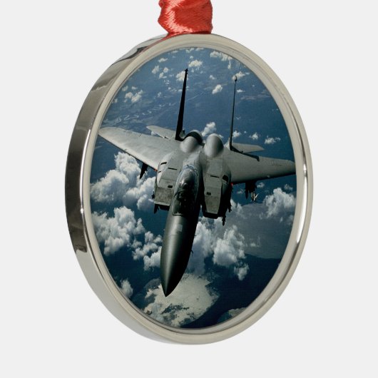 Kampfjet Silbernes Ornament (Rechts)