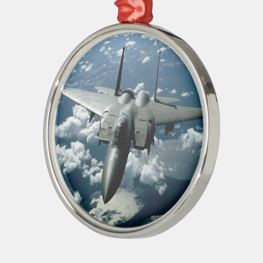 Kampfjet Silbernes Ornament (Links)