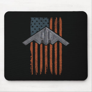 Kampfjet und B-2 Spirit Bomber patriotische Kunst Mousepad