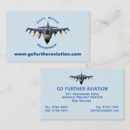 Kampfjet Visitenkarte (Vorne/Hinten)