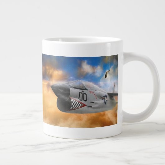 KAMPFJET WILDSKY-GRENZEN Jumbo-Tasse (Rechts)